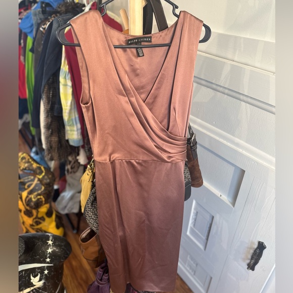 Vintage Ralph Lauren Black Label Dusty Rose Blush 100% silk dress - Picture 2 of 13